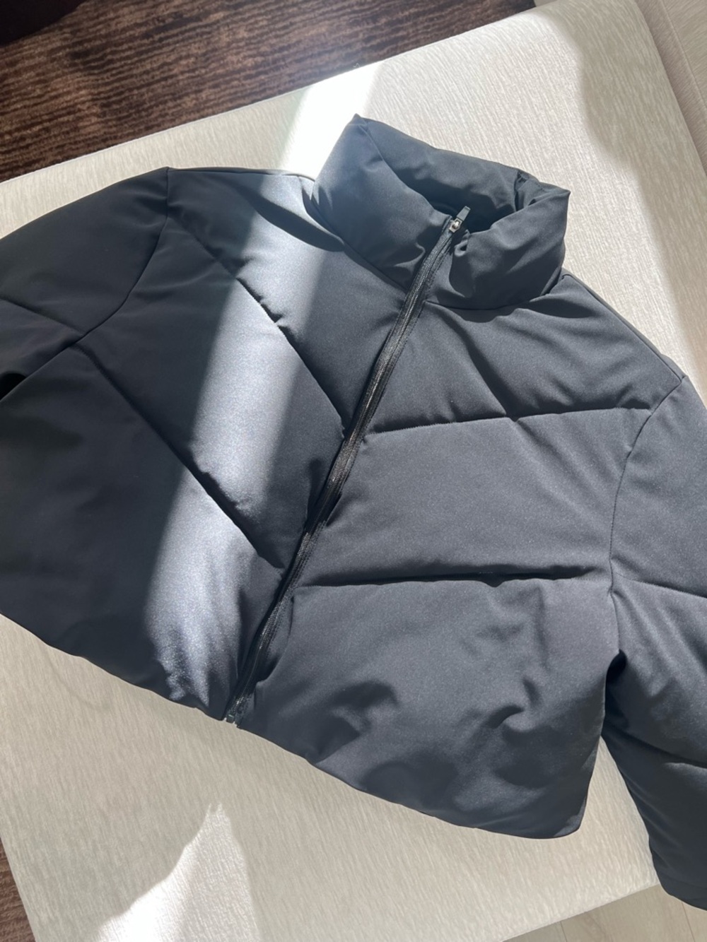 HALARA Black Quilted Jacket with Logo Patch